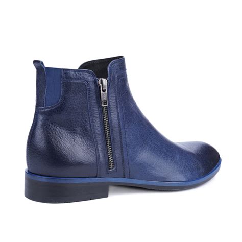 navy blue flat ankle boots.